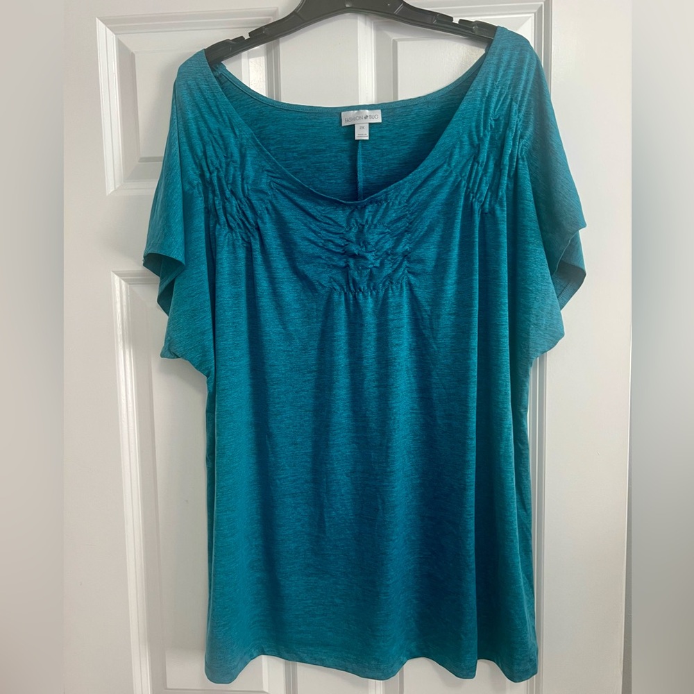 Stretchy Turquoise Blouse for Women - Non Fading-